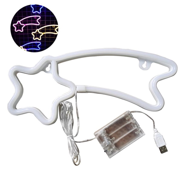 Lámpara De Linterna Con Forma De Meteorito Led De Neón Lámpara De Neón Resistente Al Calor Con Fuentes De Alimentación Duales Montado En La Pared Para La Decoración Del Día Methold HA015744-00