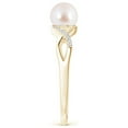 thumbnail image 3 of ANGARA Japanese Akoya Cultured Pearl Criss Cross Shank Engagement Ring in 14K Yellow Gold for Women | June Birthstone, Birthday, Anniversary, Jewelry Gift for Women | Pearl Ring, 3 of 8