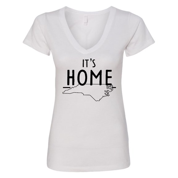 Inktastic It's Home State of North Carolina Outline Women's V-Neck T-Shirt