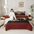thumbnail image 4 of Homewish Wildlife Bear Men Bedding Comforter Set, Vintage Black Red Buffalo Twin Comforter Sets, Rustic Farmhouse Reversible Bedding Set, Luxury Bedroom Decor, 2 Pieces, 4 of 8