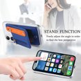 thumbnail image 3 of ELEHOLD Case for iPhone 16 Plus, Leather Wallet Case with Metal Buckle Card Holder & Wristband & Stand, Shockproof Back Cover for Men Women,Blue, 3 of 11