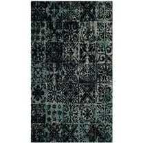 SAFAVIEH Classic Vintage Montague Geometric Area Rug, Teal/Black, 3' x 5'