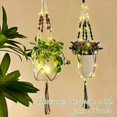 thumbnail image 4 of Colgador de Plantas con LED, Cesta para Macetas Colgante de Interior con Cuentas de Madera, Soporte para Macetas Hecho A Mano de 37 Pulgadas, 2 Piezas, 4 of 5