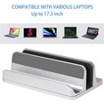 thumbnail image 2 of Vertical Laptop Stand, Desktop Stand Holder with Adjustable Dock, Compatible with All MacBook, Laptops (Up to 17.3, 2 of 5