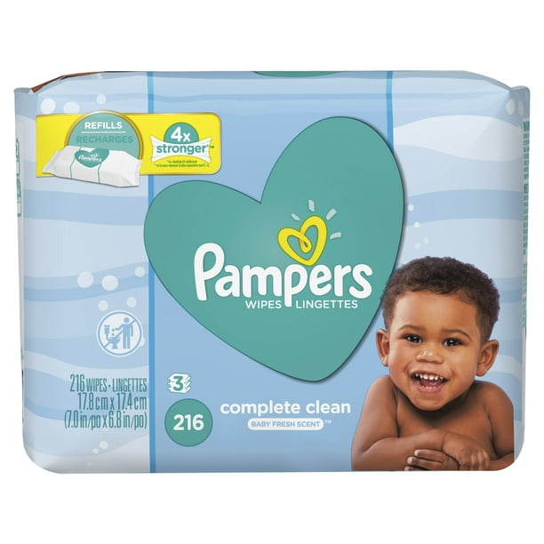 Pampers Baby Wipes Complete Clean Scented 3X Refill (Tub Not Included) 216 Count