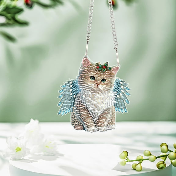 Wings Cat Diamond Art Painting Kit Pendant