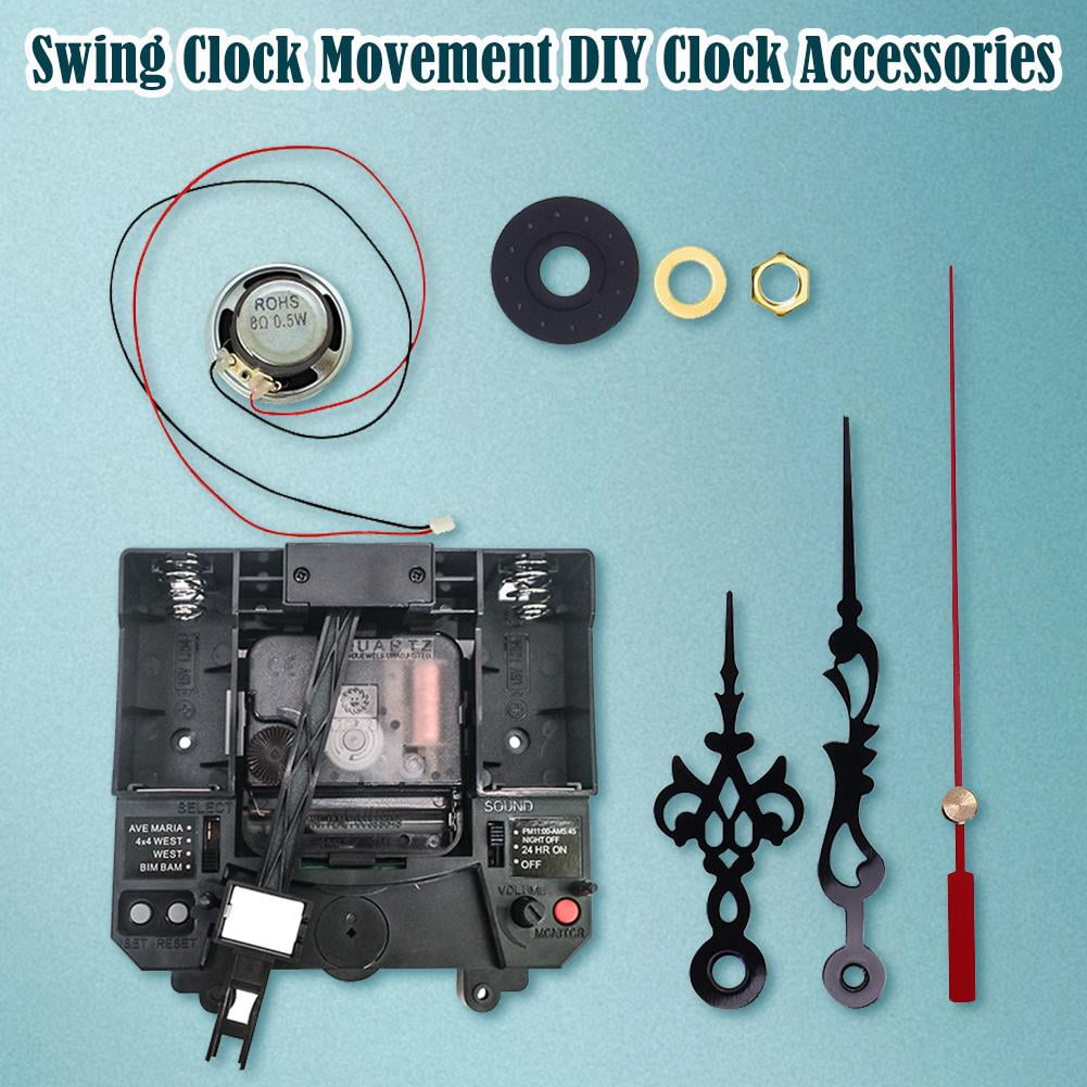 Silent Quartz Clock Movement with Music Chime Box, DIY Wall Clock Repair Kit for Personalized Pendulum Clocks