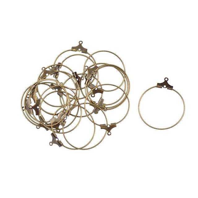 20 piezas de Pendientes de aro de abalorios perfecl bronce antiguo DIY fabricación de hallazgos manualidades