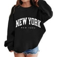 thumbnail image 2 of Girls New York Sweatshirts Fall Winter Long Sleeve Crewneck Casual Graphic Sweatshirt Kids Pullover Tops, 2 of 6