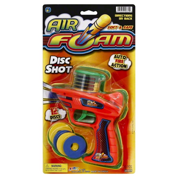 Foam Disc Shooters Flying Aim & Target Game Set With 2 Gun & Color Discs Gizmos 