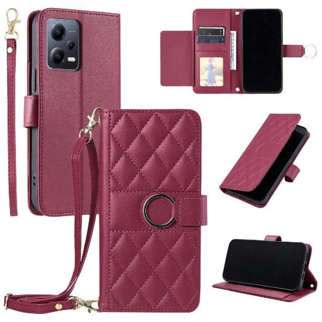 Funda tipo billetera GANGXUN para Xiaomi Redmi Note 12 Pro Plus – Tapa abatible con correa para mujer