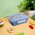 thumbnail image 4 of Boîte à Lunch en Plastique avec Couverts en Acier Inoxydable / Contenant de Préparation de Repas Compartimenté avec Compartiments / Rangement Alimentaire Compatible Micro-Ondes pour l'École, le Bureau, le Travail / Boîte Bento pour Adultes et Enfants, 4 of 6