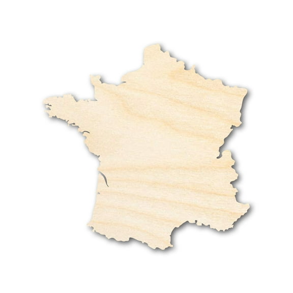 Unfinished Wood France Country Shape - European Craft - up to 46" DIY 24" / 1/8"