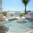 thumbnail image 3 of Dalyn Rugs Machine Washable Indoor/Outdoor Chantille Teal 8' x 8' Round Rug, 3 of 7