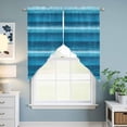 thumbnail image 6 of Turquoise Teal Ombre Kitchen Window Curtains, Swag Curtains Valance for Bedroom Living Room Bathroom, Farmhouse Modern Abstract Striped Rod Pocket Window Curtain Block Drapes 2 Panels 36"x63", 6 of 9
