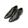 thumbnail image 2 of Santimon Black Dress Shoes for Men Pointed Toe Derby Shoes Crocodile Grain Cowhide Leather Oxford Shoes US 6, 2 of 7