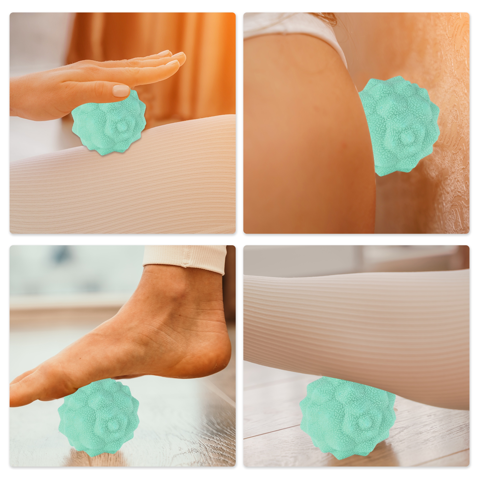 Unique Bargains 1 Pc Diamond Massage Ball for Travel Home Gym Green