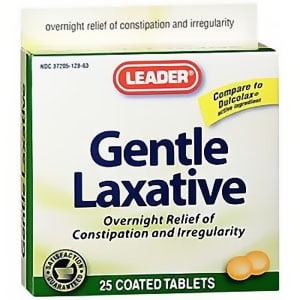 Leader bisacodyl gentle laxative tablets (25 count) part no. 2281715 (1/box)