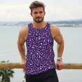 thumbnail image 6 of KLL Purple Leopard Print Men's Muscle Gym Workout Stringer Tank Tops Bodybuilding Fitness T-Shirts Tank Tops Men-Medium, 6 of 7
