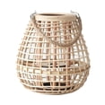 thumbnail image 1 of Rustic Bamboo Candle Holder Lantern Shape Ornament for Home Table 28x30cm, 1 of 7