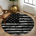 thumbnail image 3 of American Rustic Flag, Round Area Rug 6 FT, Non Slip Bedroom Area Rug, Independence Day USA Star Stripes Flag Washable Soft Circular Carpet Floor Mat for Kitchen Dining Room Home Office Kids Room, 3 of 9