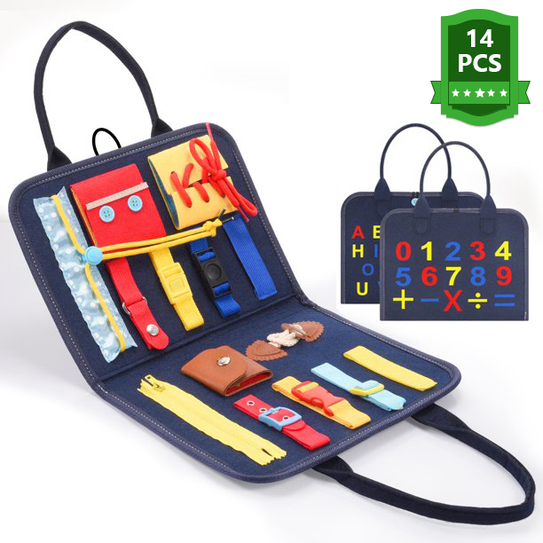 Montessori Busy Board for 1-6 Years Old, Early Learning Gift for Baby, Toddlers, Sensory, Kid-1 Pcs