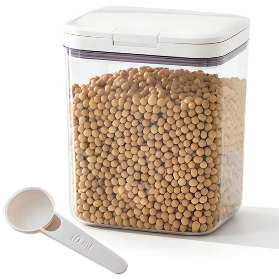 Airtight Brown Sugar Keeper, 2 l / 67.6 fl oz Pop-Up Lid Food Storage Container, Transparent Plastic Organizer for Rice, Flour, Grains, Cereal, Snacks, Kitchen Pantry