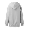 thumbnail image 4 of UJNDER Women's Hooded Sweatshirt Solid Color Pocket Pullover Long Sleeve Casual Winter 2025 Light Gray XL, 4 of 5
