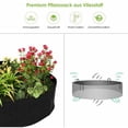 thumbnail image 5 of LTS FAFA Bolsas grandes para plantas de tejido no tejido, Maceta de geotextil negro 400 L, Ø 130 cm Altura 30 cm 400 g/m², Bolsa para plantas de jardín con asa, 5 of 5