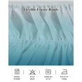 thumbnail image 5 of Navy Blue Ombre Wrap Around Bed Skirts for Queen Bed 16" Drop,Bed Skirt with Adjustable Elastic Belt Dust Ruffle Bed Valance for Bedroom Hotel Teal White Gradient Modern Abstract Art Bed Frame Cover, 5 of 7
