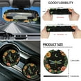 thumbnail image 6 of Yuyamidu Dragonfly Car Front Back Seat Covers Full Set Flower Sun Visor Car Steering Wheel Cover Seat Belt Pads Gear Shift Knob Cover Coasters Rear View Mirror Cover Keychain Set of 16, 6 of 7