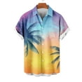 thumbnail image 4 of Awdenio Mens Shirts Hawaiian Shirt Short Sleeve Tropical Vacation Button Down Beach Floral Palm Shirts, 4 of 6