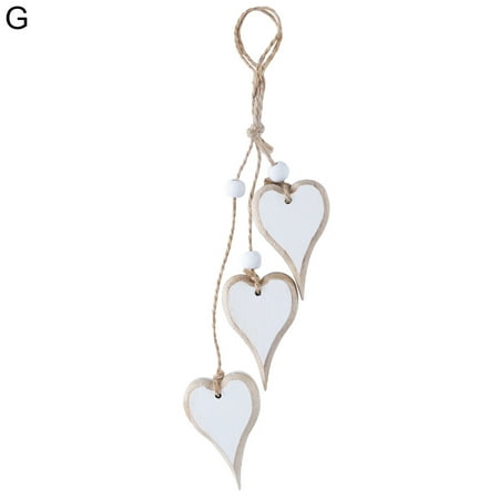 

dianhelloya Nice-looking Heart Pendant Romantic Wood DIY Crafts Hanging Heart Decor Party Supplies