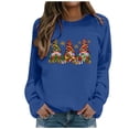 thumbnail image 3 of WEAIXIMIUNG Sweat-Shirt pour Femmes Col Rond Fermeture Éclair Mode de Noël Décontractée Imprimé Bonhomme de Neige Pull à Manches Longues Sans Chapeau, 3 of 6