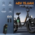 thumbnail image 4 of URLIFE 4.0 Fat Tire Ebike,20" Electric Bicycles for Adult,1500W Peak Motor,48V 15.6AH Remobavle Battery,7-Speed Mountain Ebike,UL2849-Black, 4 of 11