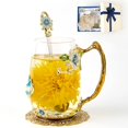 thumbnail image 1 of Taza de café AISVELDY, taza de té con forma de flor y mariposa, cristal, 1 of 8