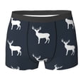 thumbnail image 6 of Men's Boxer Briefs, white moose deer black Soft Comfy Mens Underwear Boxer Briefs Breathable With Widen Waist, 6 of 7
