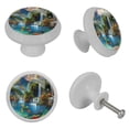 thumbnail image 4 of PhooArto Waterfall Parrots Dolphins 4 PCS Crystal Glass Cabinet Knobs, Drawer Kitchen Cabinets Dresser Cupboard Wardrobe Pulls Handle - Glowing in the Dark, 4 of 7