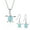 Blue, variant on Jiaroswwei 3 Pce/Set Women Earrings Set Shiny Opal Cute Portable Earrings Necklace Set for Gift