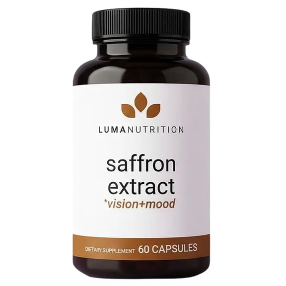 Luma Nutrition Saffron Extract Capsules - Premium Saffron Supplements - 88.50 mg Pure Saffron Pills - Mood Support - Eye Support - Made in The USA - 60 Capsules