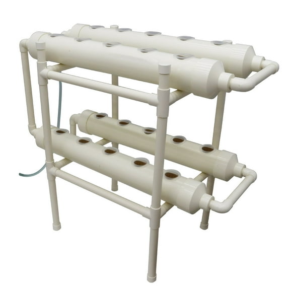 EQCOTWEA Hydroponic Vegetable Grow Kit PVC 2 Layers 4 Tubes 20 Plant Sites