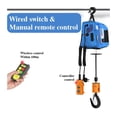 thumbnail image 3 of Electric Hoist Lift Portable Crane, 100-500KG Upgrade Electric Winch With Remote Control, Steel Wire Rope Lifting Hoist ,Outstanding Load Capacity, 3 of 5