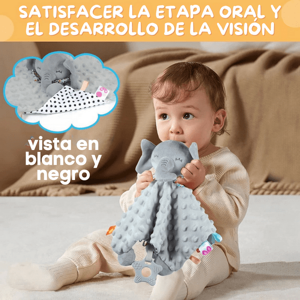 Manta Apego Peluche Suave Bebé Mordedera Sonaja Cascabel
