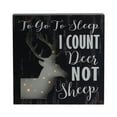 thumbnail image 2 of Northlight 8" x 8" LED Lighted Fiber Optic Deer “To Go to Sleep I Count Deer Not Sheep” Wall Art, 2 of 4