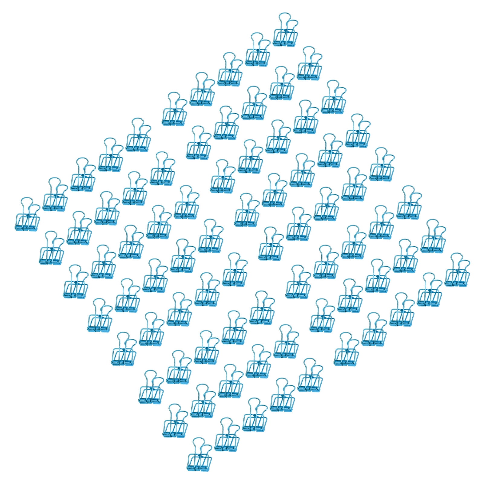 Yajisi 80-Piece 19mm (0.75 in) Small Metal Hollow Binder Clips Strong Clamping Paper Clamps, Blue