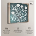 thumbnail image 2 of Floral Stamp Teal Canvas Folk Art Prints by Art Remedy, Gallery Wrapped, 30" x 30", 2 of 7