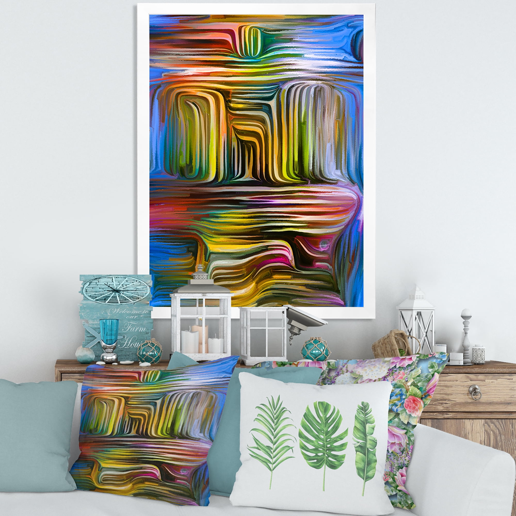Designart 'Colour Spiral Fusion VIII' Modern Framed Art Print