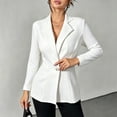 thumbnail image 5 of LEKWK Blazers for Women Business Casual Open Front Long Sleeve Suit Jacket Slim Fit Lapel Collar Elegant Workwear Coat for Office Meeting, 5 of 9