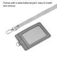 thumbnail image 4 of Uxcell Badge Holder 11x7.4cm Vertical PU ID Card Holder with Rivet Detachable Neck Lanyard Grey Pack of 2, 4 of 6