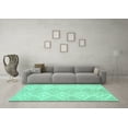 thumbnail image 3 of Ahgly Company Indoor Rectangle Solid Turquoise Blue Modern Area Rugs, 2' x 5', 3 of 4